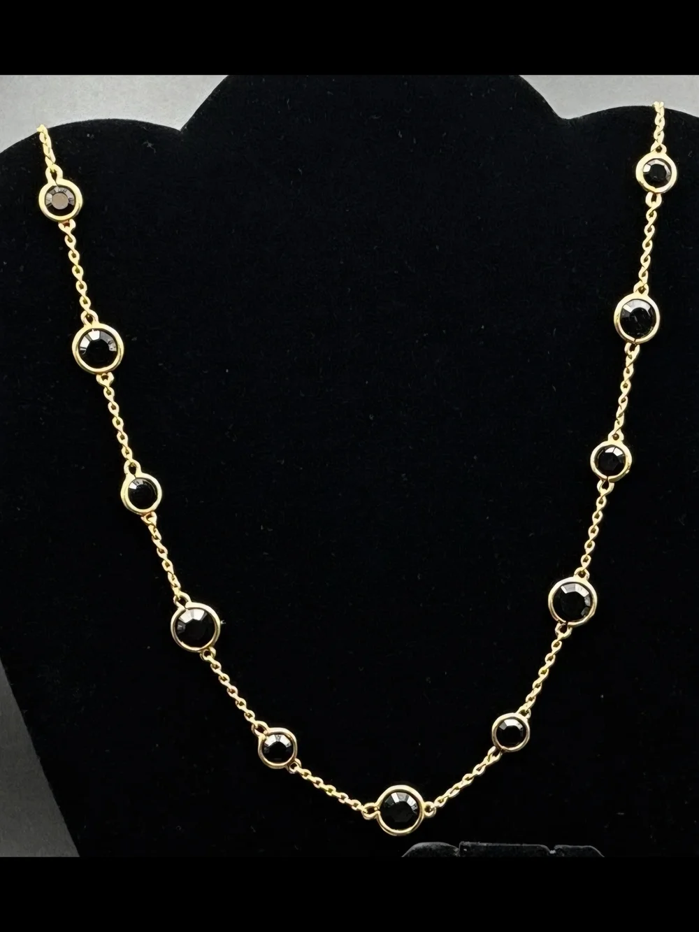kate spade Gold Necklace with Black Station Stones